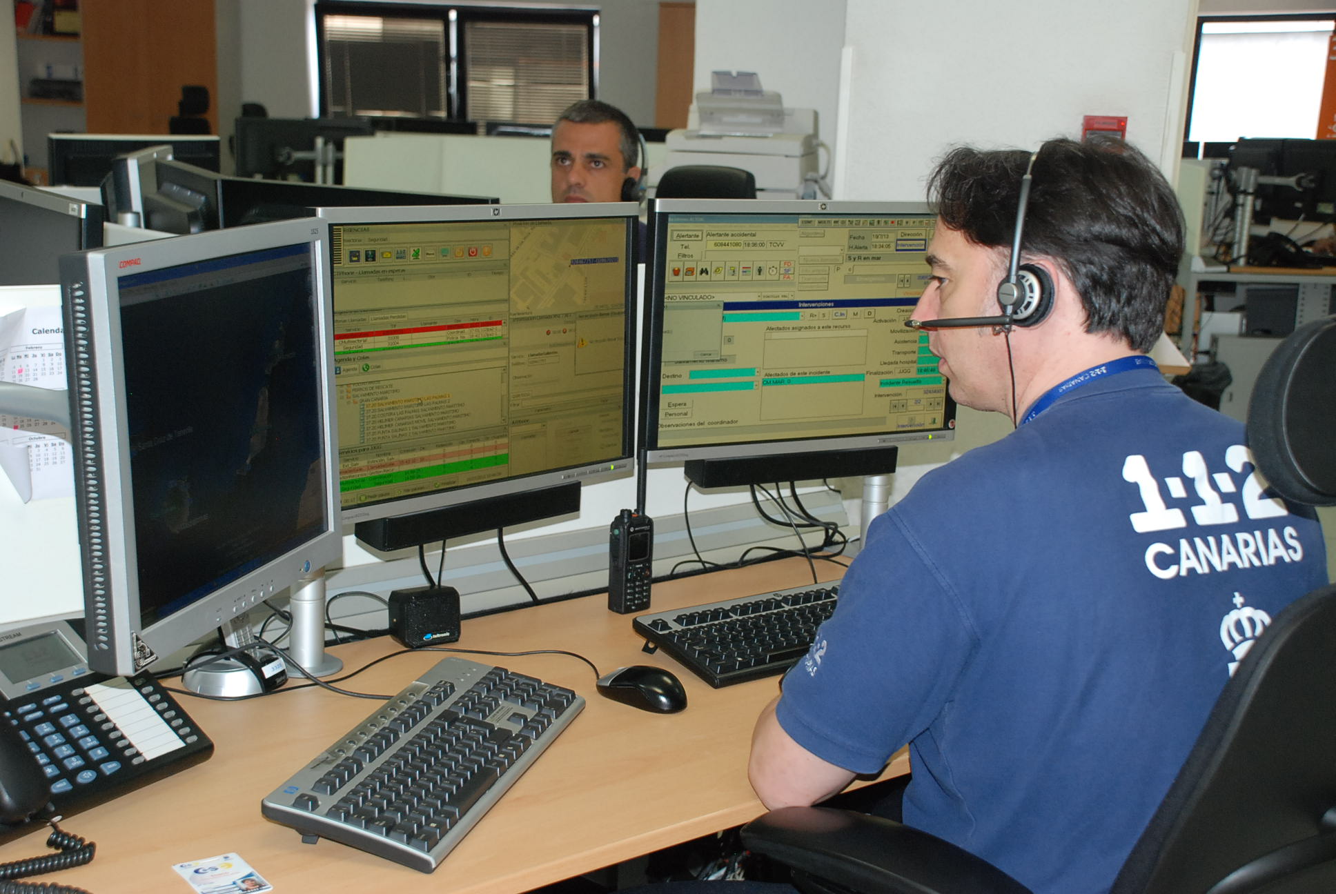 Sala operativa del 1-1-2 en las Palmas de Gran Canaria