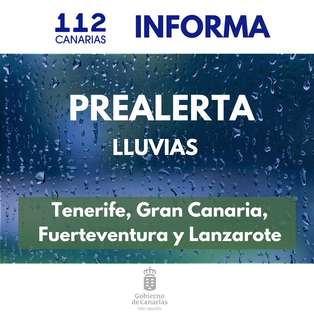 Prealerta lluvias Tenerife, Gran Canaria, Fuerteventura y Lanzarote