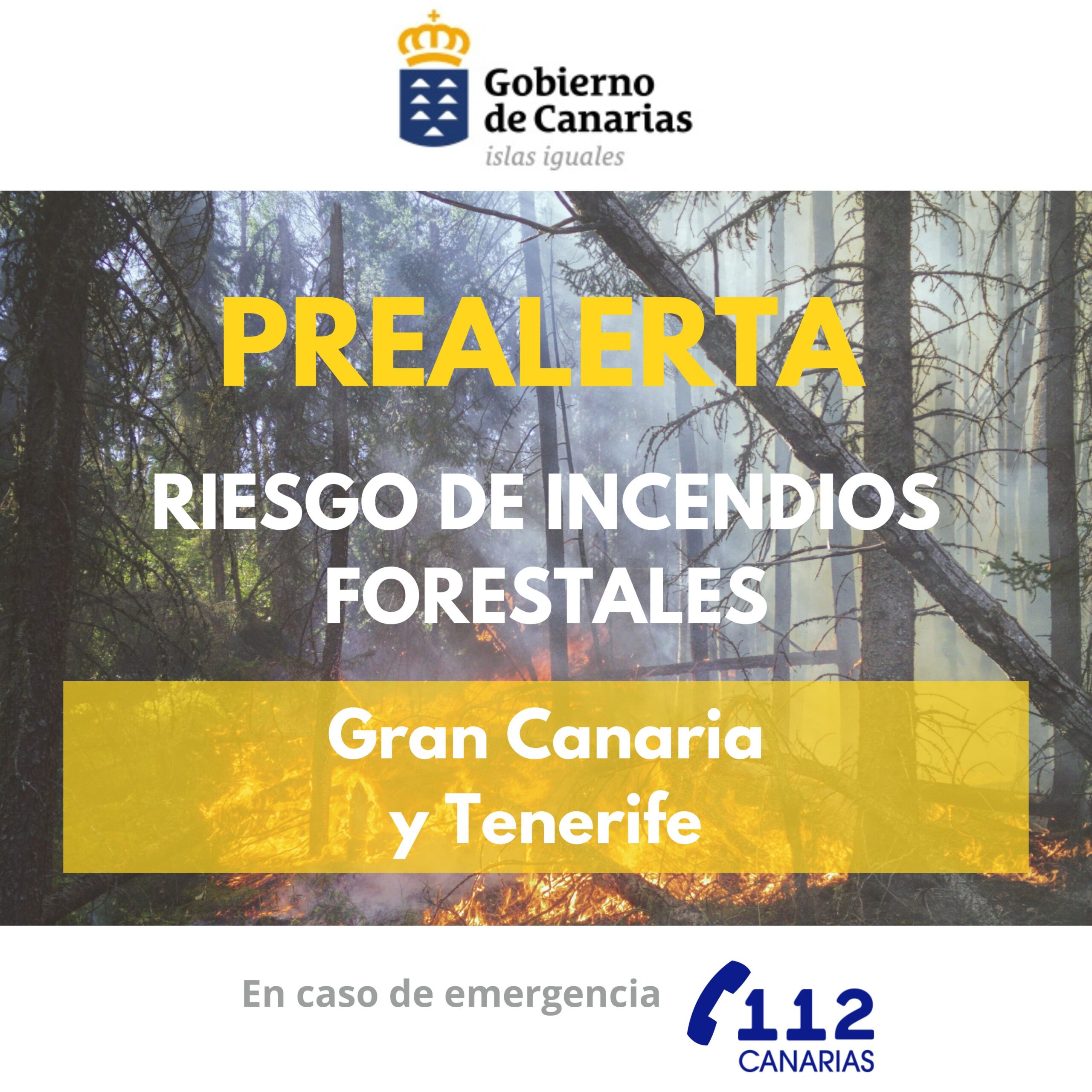 Prealerta incendios forestales Tenerife Gran Canaria