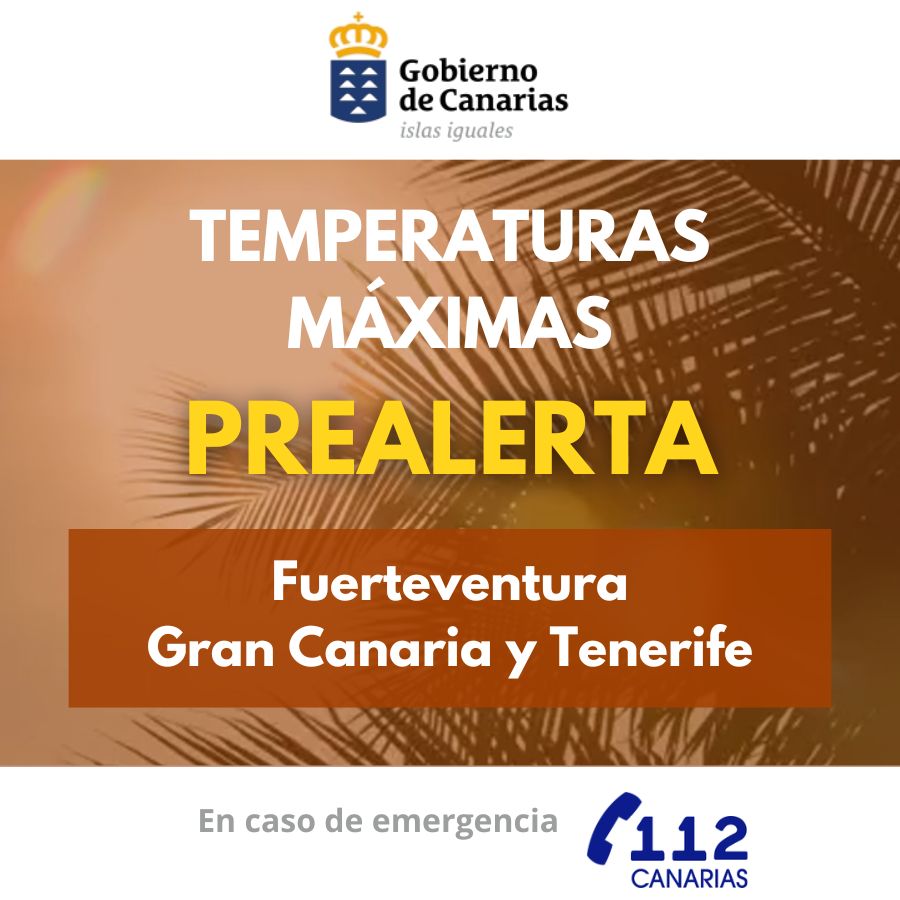 Prealerta Temperaturas Máximas FV GC TF